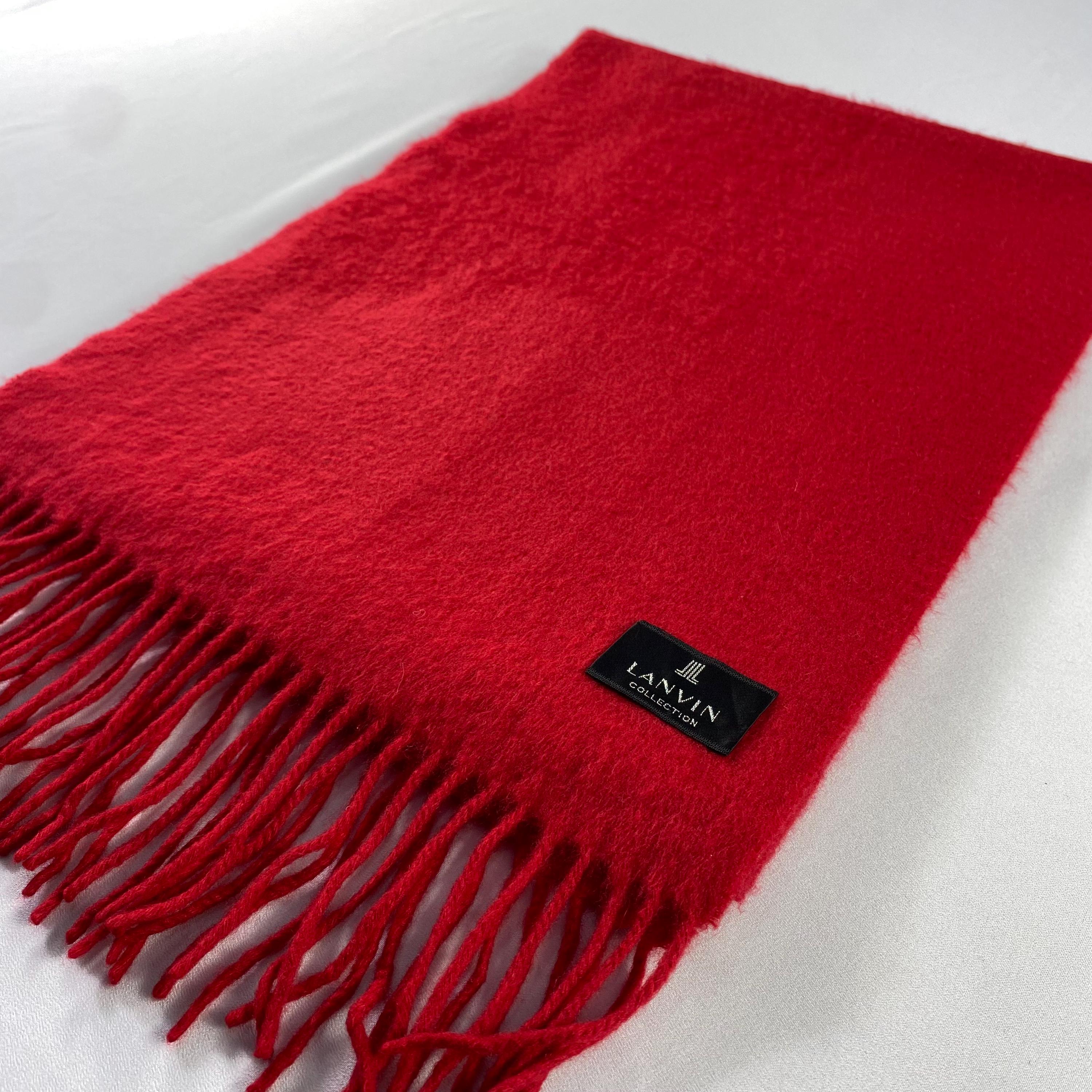 Foulard/étole Vintage Lanvin Motif Cachemire - Mixte, à Franges, Léger, Occasion