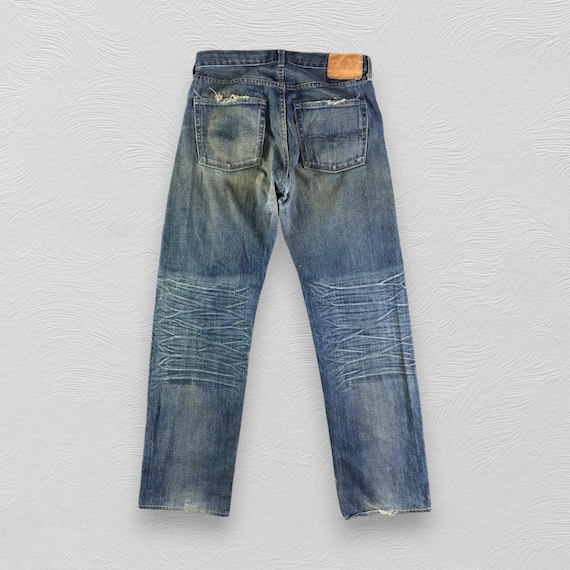 Buy Size 32x30 Vintage Levis 501 Redline Jeans Dirty Blue Wash