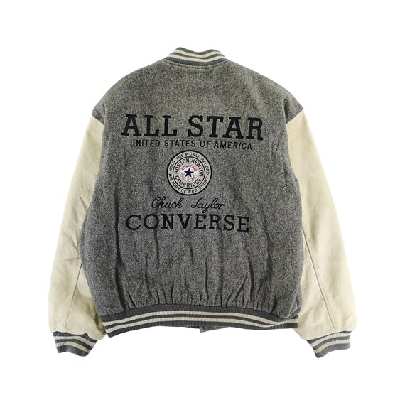 rent Excel Grusom Vintage Converse Varsity Jacket Wool Size M Gray Jacket - Etsy