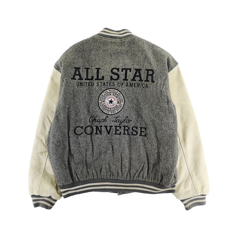 Vintage Converse Varsity Jacket Wool Size M Gray Jacket - Etsy