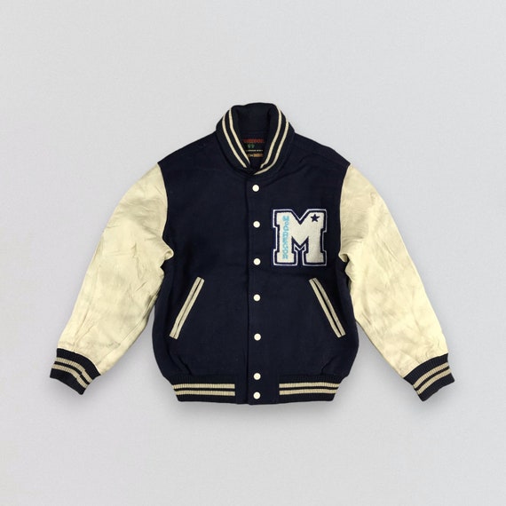 Vintage Mcgregor Varsity Jacket Letterman Jacket Wool Leather   Etsy