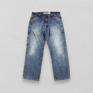 Vintage Levis Carpenter Jeans Levi&#39;s Faded Blue Loose Straight Jeans Baggy Denim Size 34