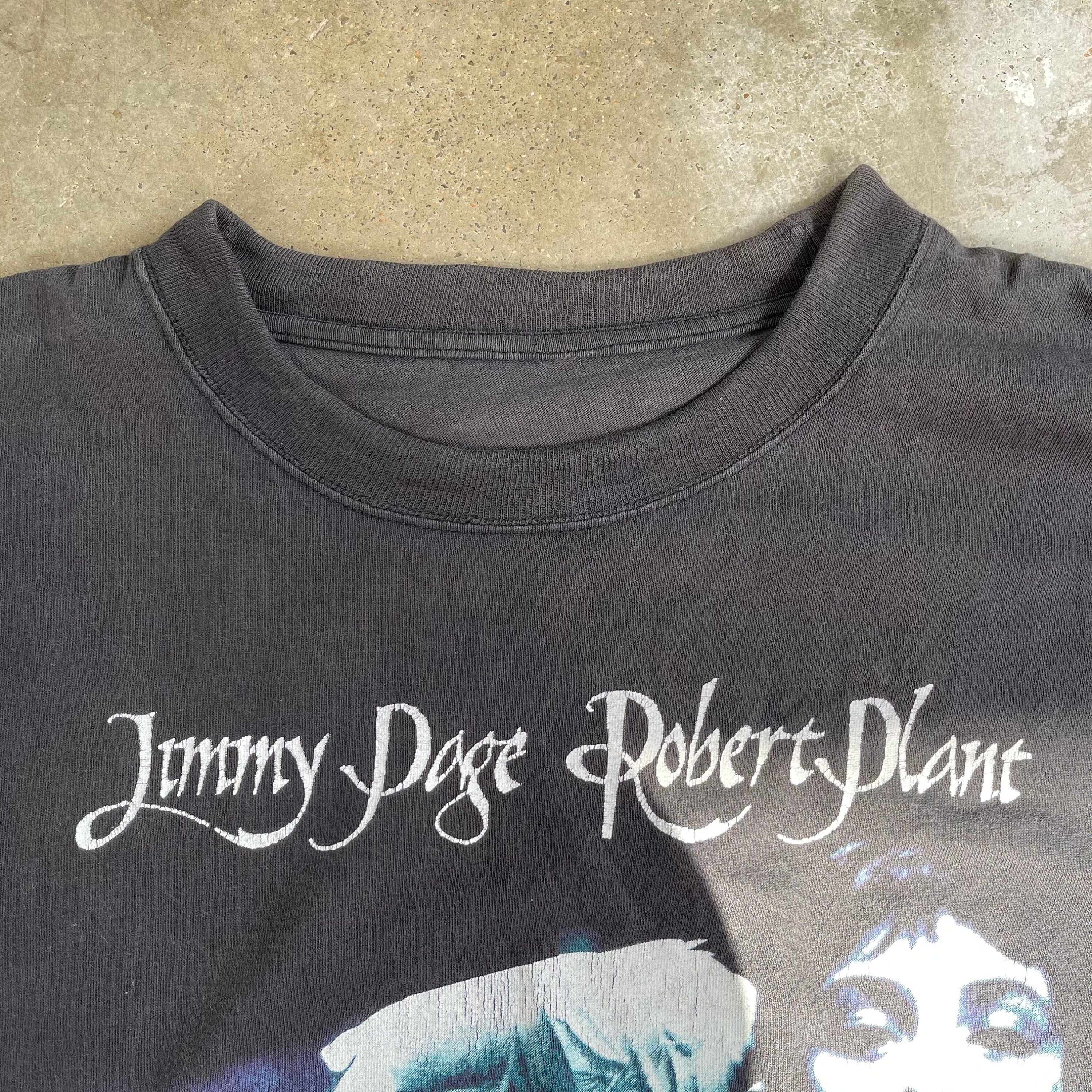 トップス 90s Jimmy Page & Robert Plant tour tee 90s Jimmy Page Robert Plant Tour T-Shirt Vintage Led