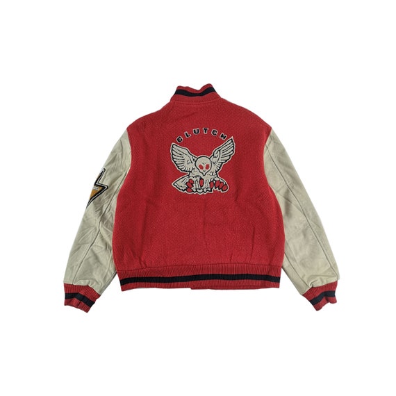 Clutch Varsity Jacket Wool Size Large Leather Jack