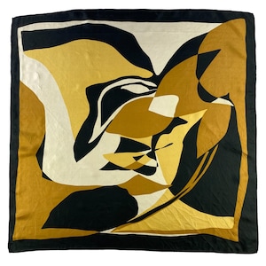 Vintage Silk Scarf, Silk Neck Scarf, Vintage 80s Silk Muffler, Classic Silky Scarf, Vintage 80s Shawl, Vintage Neck Scarf, Abstract Scarf