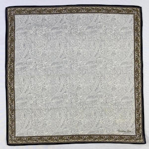 foulard Christian Dior vintage, bandana Christian Dior, foulard Christian Dior, écharpe Christian Dior, pochette de costume Christian Dior