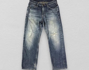 ヴィンテージ Edwin 505zx セルビッジジーンズ 色褪せブルージーンズ ハイウエストジーンズ ダメージデニム サイズ 31x32