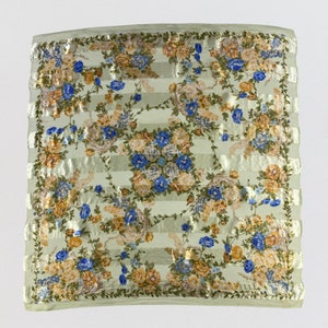 Vintage Elle Paris Scarf, 90s Floral Scarf, Square Scarf, Women Carre Scarf, Neckerchief, Neck Scarf, Body Wrap, Vintage Floral Silk Scarf