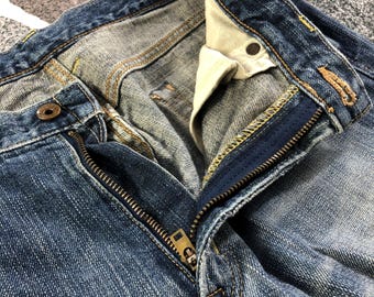 Vintage Edwin 505zx Selvedge Jeans Faded Blue Jeans High Waist