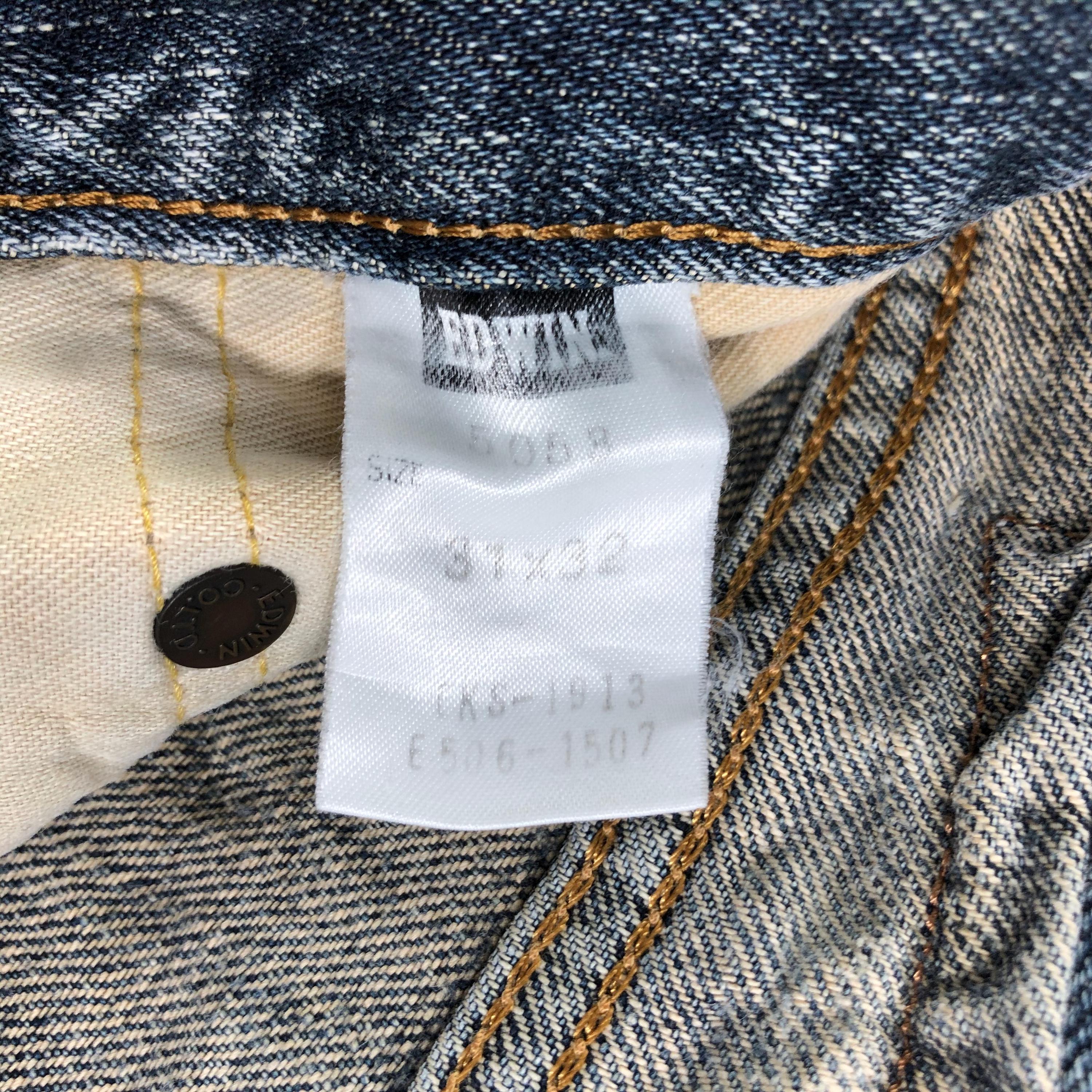 【EEUN】Vintage Bruised Over Denim Vintage Edwin 505zx Selvedge Jeans Faded Blue Jeans High