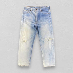 Size 36x28 Vintage Levis 505 Jeans Levis 505 Faded Blue Jeans Levi&#39;s Medium Wash Jeans Levis High Waist Jeans Distressed Denim W36