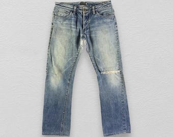 Vintage Full Count Selvedge Jeans Japanese Brand Redline Denim Blue Wash Full Count Selvedge Denim Size 30x27