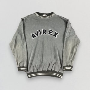 Vintage Avirex Sweatshirt Faded Green Sweatshirt Sweater Jumper Pull Over Size Large