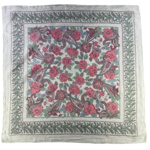Vintage Paisley Silk Scarf, 90s Floral Scarf, Square Scarf, Women Carre Scarf, Neckerchief, Neck Scarf, Body Wrap, Floral Silk Scarf