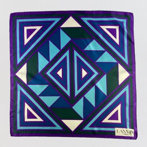 Vintage Lanvin Silk Scarf, Twill Silk Scarf, Vintage Silk Muffler, Multicolor Scarf, Neckerchief, Neck Scarf, Body Wrap, Neck Scarves