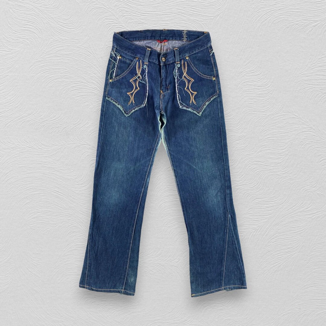 EDWIN 503 archive denim flare pants 00s’ Vintage Edwin 503 Jeans Edwin Flare Jeans Blue Wash Jeans Bootcut