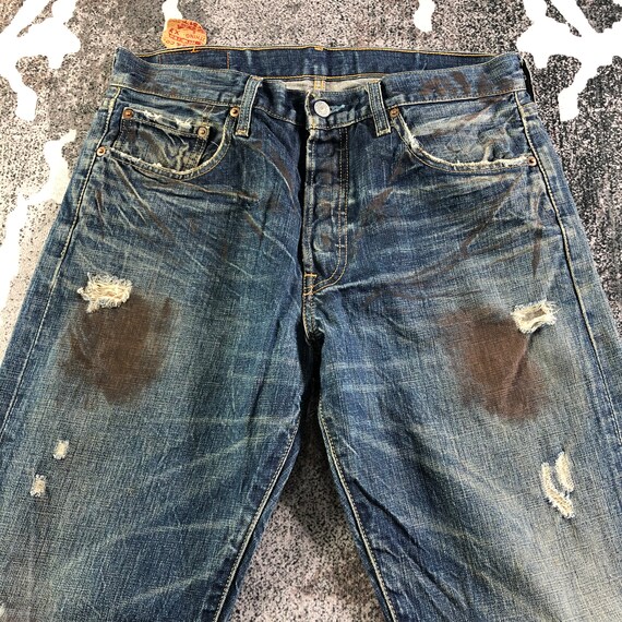 Size 32x32 Vintage Levis 501 Jeans Levi Dark Wash… - image 4