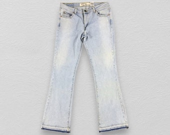 Size 34x32 Vintage Levis 518 Jeans Faded Blue Levi's 518 Light Wash Flare Denim Superlow Boot Cut W34