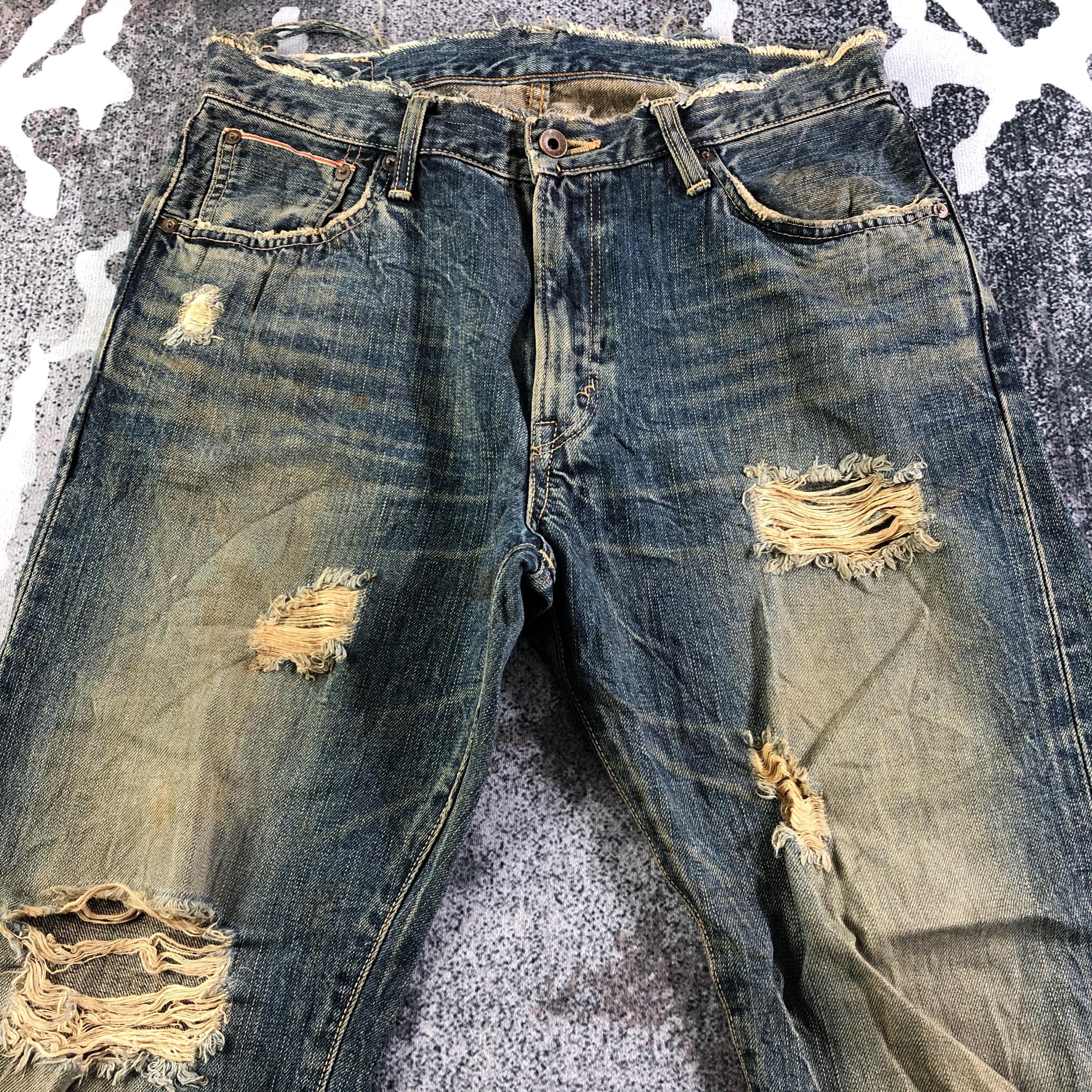Vintage Edwin 505 Selvedge Jeans Edwin Redline Denim Rusty Wash 