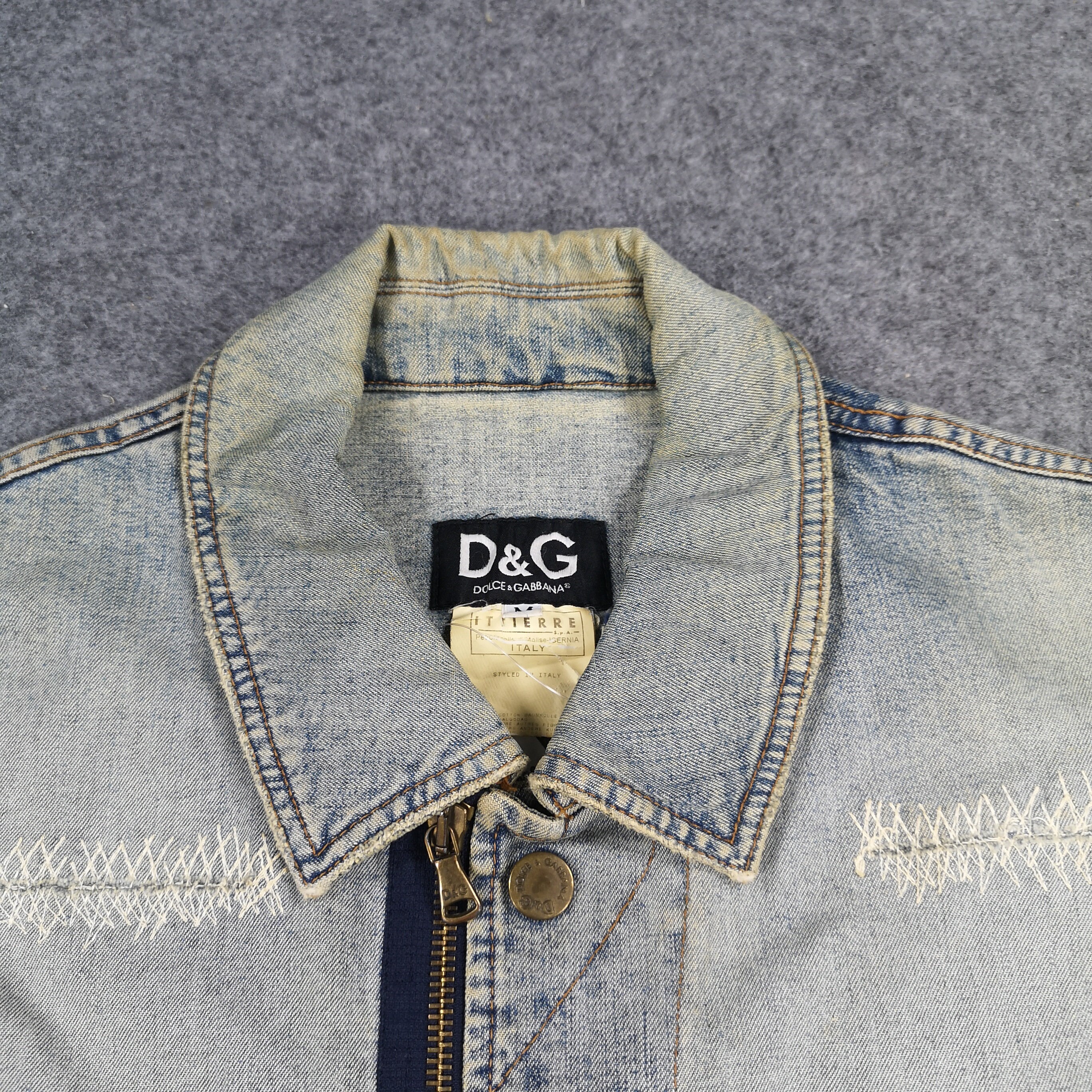 Vintage Dolce & Gabbana Light Wash Denim Jacket | Distressed Look