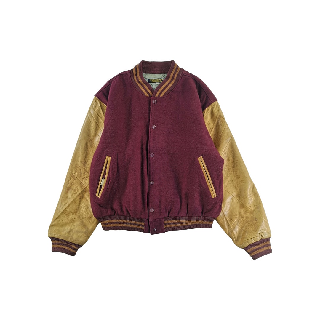 Vintage Brooks Brothers Varsity Jacket Jacket Wool Size L Etsy