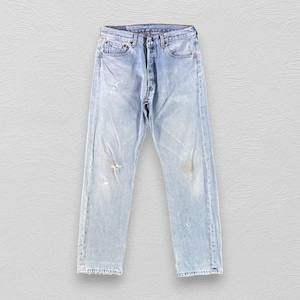 Größe 32x31 Vintage Levis 501 Jeans Dirty Light Wash Levi&#39;s High Waist Jeans Distressed Denim W32