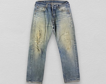 Size 32x28 Vintage 90s Levis 501 Jeans Dirty Medium Wash Levi's