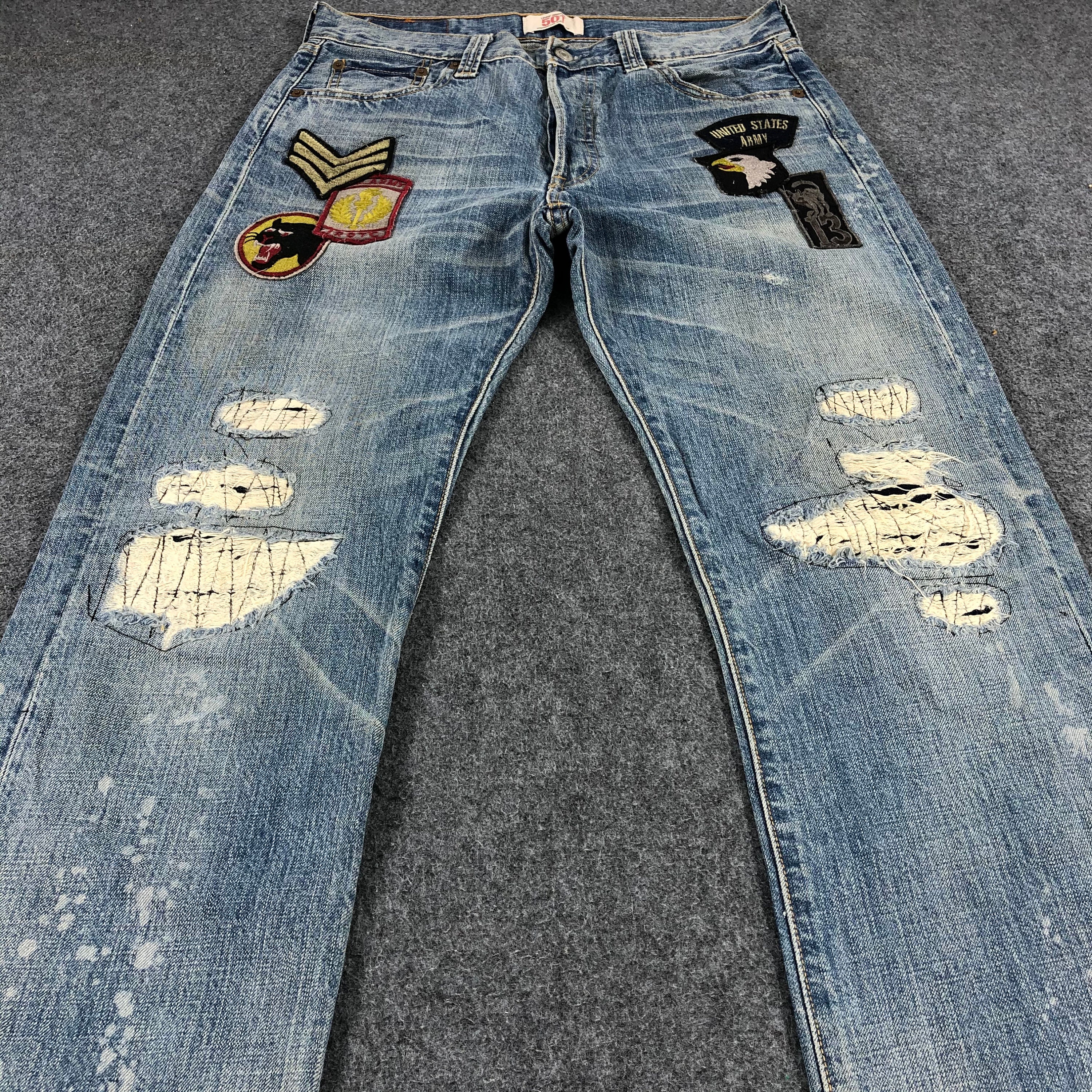 Vintage Levis 501 Jeans Faded Blue Levis Distressed