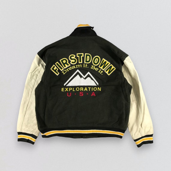 Vintage First Down Varsity Jacket Letterman Jacket Wo… Gem