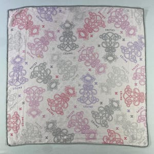 Vintage Celine Handkerchief, Celine Bandana, Celine Neckerchief, Celine Head Scarf, Celine Pocket Square