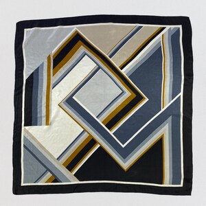 Vintage Silk Scarf, Silk Neck Scarf, Vintage Silk Muffler, Vintage Silky Scarf, Vintage 80s Shawl, Vintage Neck Scarf, Abstract Silk Scarf