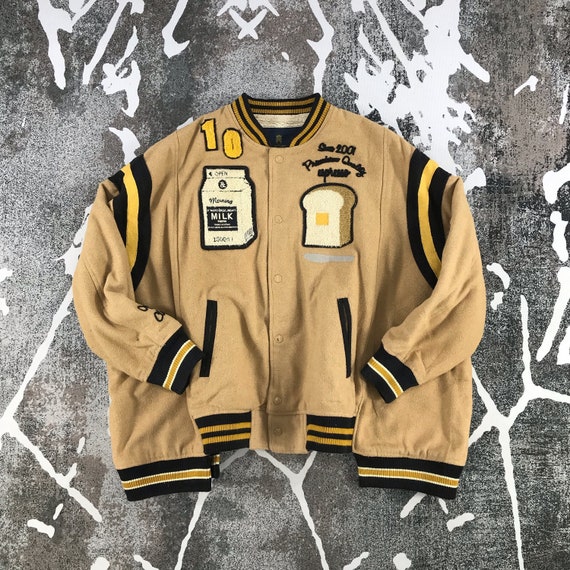 Sports Letterman Jacket in Dark Green and Athletic Gold