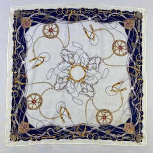Vintage Celine Handkerchief, Celine Bandana, Celine Neckerchief, Celine Head Scarf, Celine Pocket Square