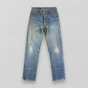 Vintage 90s Levis 501 Jeans Levi&#39;s Medium Blue Wash Jeans Levis High Waist Jeans Dirty Wash Denim Size 30x31