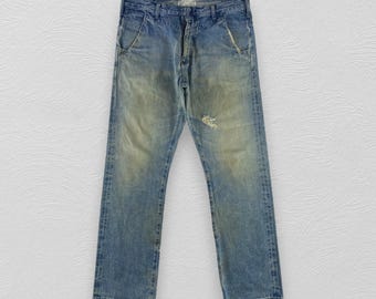Vintage Nonnative Jeans Japanese Brand Redline Denim Blue Wash Jeans Distressed Denim Nonnative Selvedge Denim