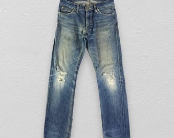 Vintage Edwin 505x Selvedge Jeans Light Wash Jeans Dirty Wash