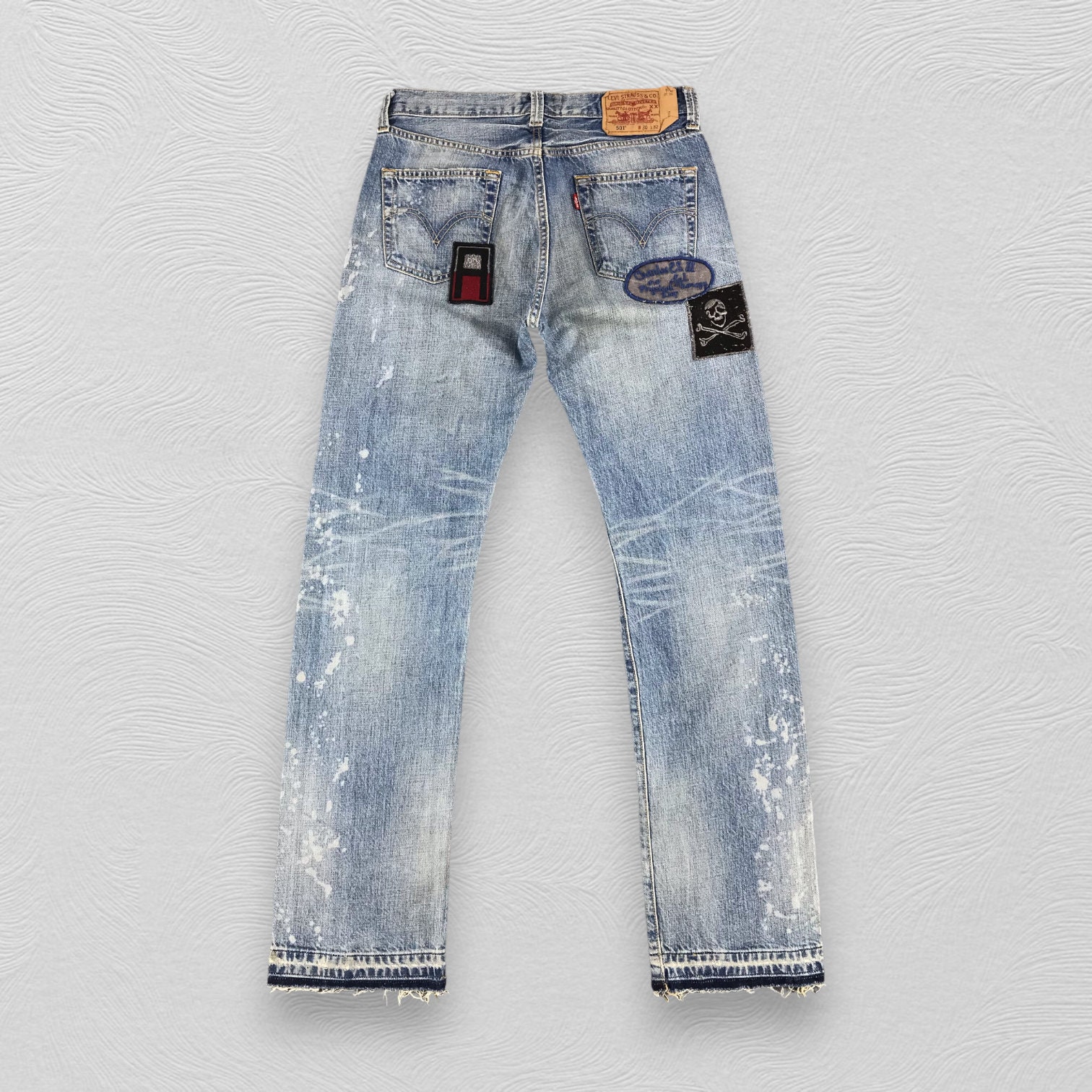 LEVI’S 501 – FADED, WORN & PATCHED / ’89 Size 33x27 Vintage 90s Levi's 501 Faded Distressed Jeans