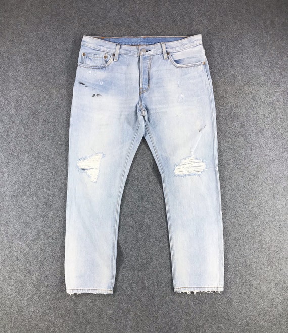 Distress Levis Levi 501 Ct Jeans Light Wash Denim Size 36x28 - Etsy  Singapore