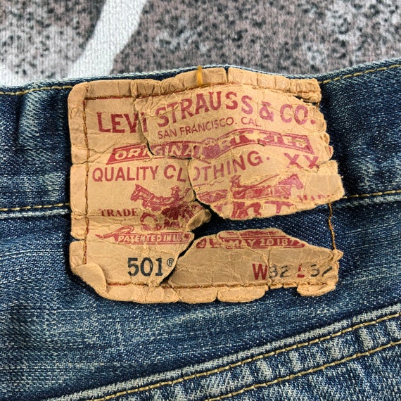 Size 32x32 Vintage Levis 501 Jeans Levi Dark Wash… - image 3