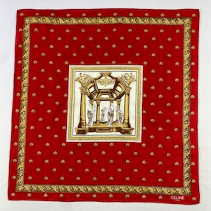 Vintage Celine Handkerchief, Celine Bandana, Celine Neckerchief, Celine Head Scarf, Celine Pocket Square