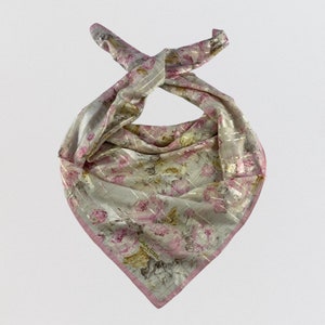 Vintage Lancel Silk Scarf, 90s Floral Scarf, Square Scarf, Women Accessories Carre Scarf, Neckerchief, Neck Scarf, Wrap, Floral Silk Scarf