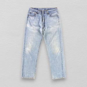 Vintage Levis 501 Jeans Light Wash Jeans Levi&#39;s High Waist Jeans Distressed Denim Größe 34x30