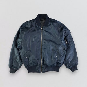 Vintage Japanese Brand Jacket MA-1 Jacket Bomber Jacket Flight Jacket Army Jacket Blue Jacket Size L
