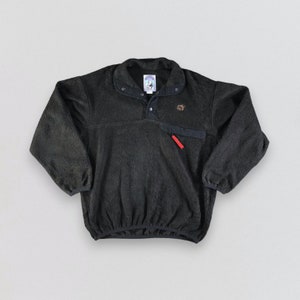 Vintage Jack Wolfskin Fleece Jacket Black Fleece Sweater Polartec Outdoor Sport Full Zipper Jacket Size Medium