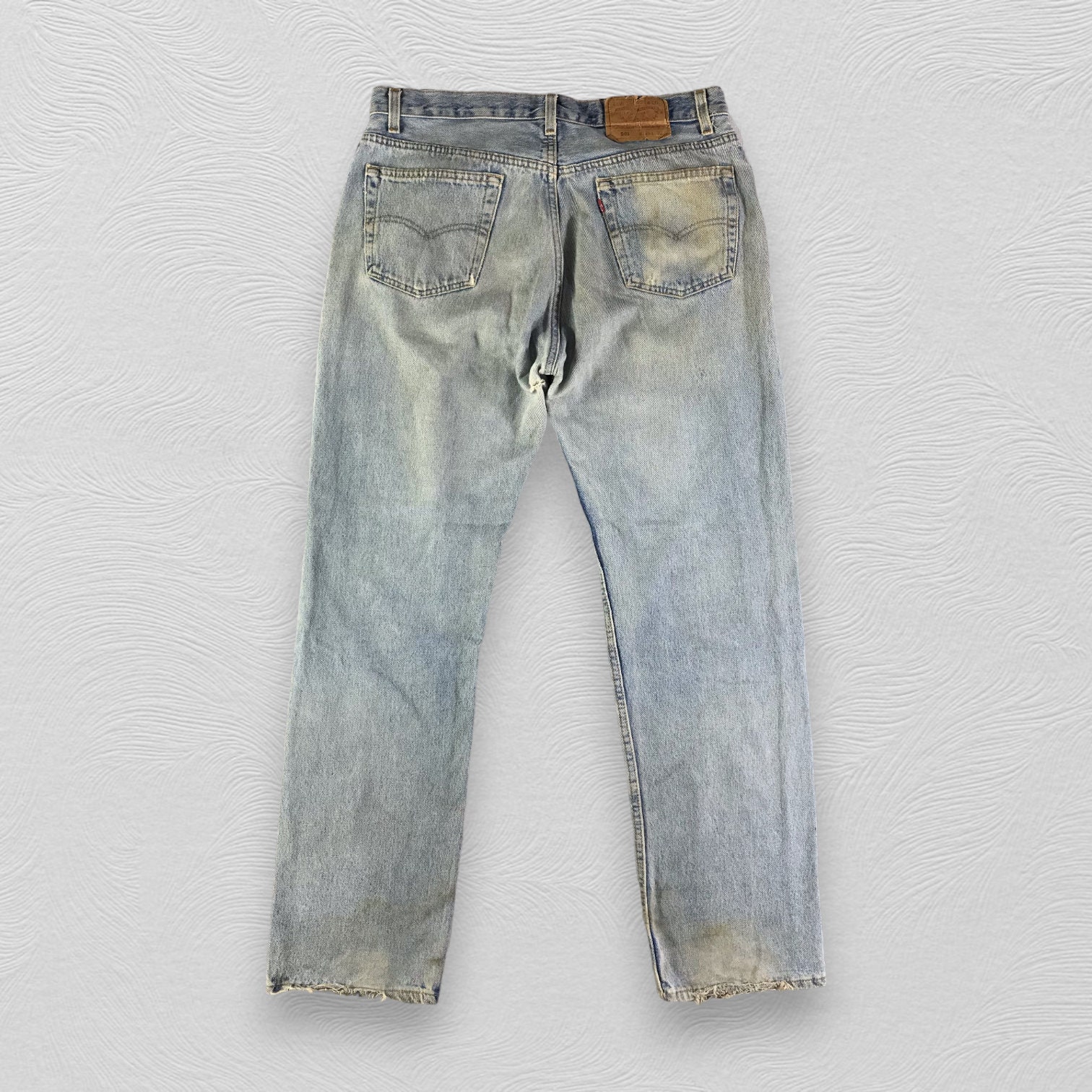 パンツ LEVI'S 44501 J22 Damage Jeans Used W34 Levi 501 Faded Blue Jeans Denim Grade A Vintage W30 W31 W32