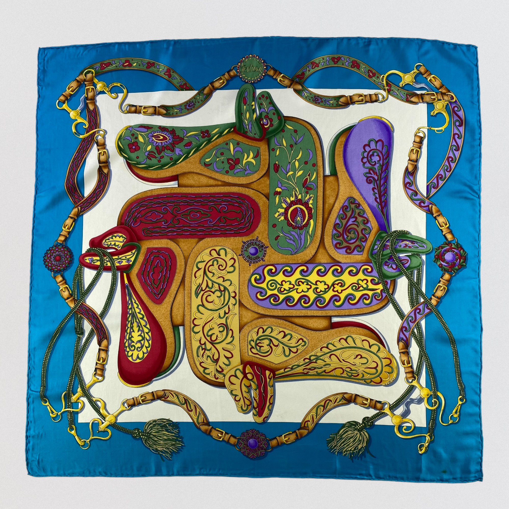 Vintage Hermes Carre 45 Gavroche FESTIVAL DES AMAZONES Festival