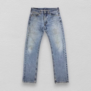 Vintage Levi&#39;s 505 Regular Fit Jeans leicht gewaschen Levis 505 Denim 90er Jahre Faded Dirty Denim Levis Blau Verwaschene Jeans Größe 32