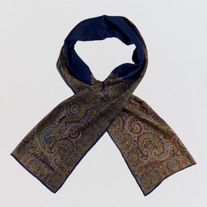 Vintage Perry Ellis Scarf, Twill Wool Scarf, Vintage Wool Muffler, Vintage Neck Scarf, Vintage Neck Accessories, Paisley Scarf, Paisley Silk