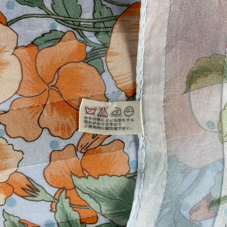 90s Dark Floral Silk Scarf