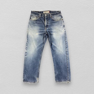 Vintage Levi&#39;s 505 Regular Fit Jeans leicht gewaschen Levis 505 Denim 90er Jahre Verblasstes Dirty Denim Levis Blau Verwaschene Jeans Größe 34x28